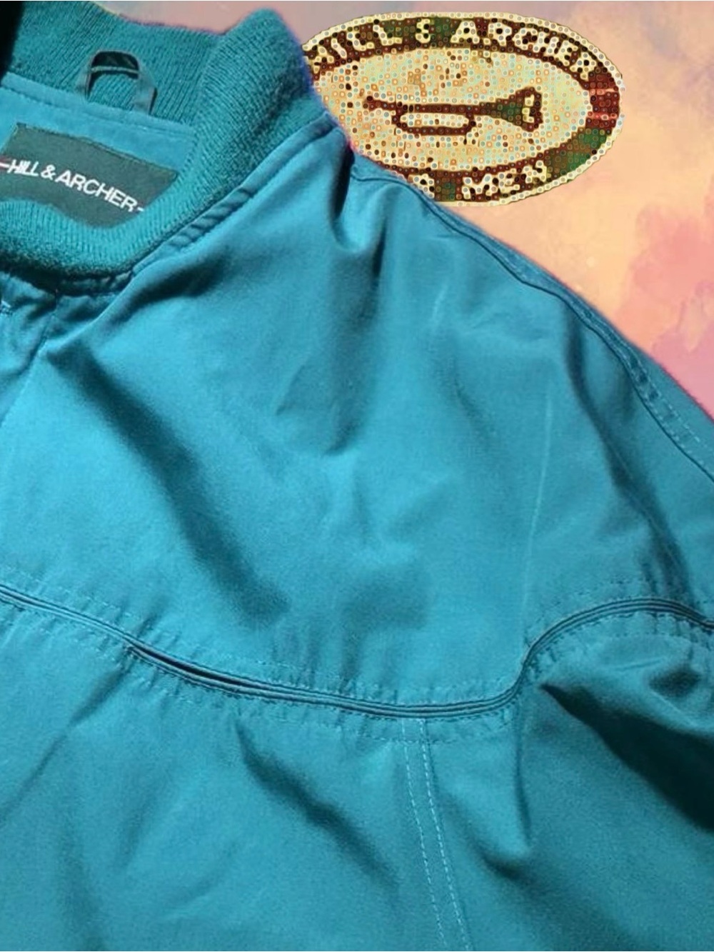 Hill & Archer Teal Bomber Jacket - Picture 4 of 8